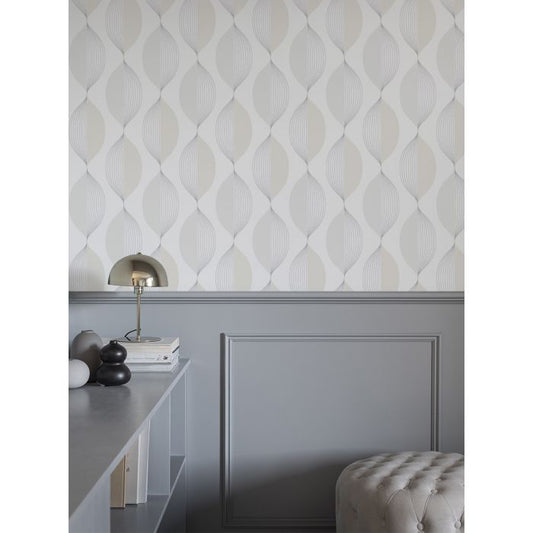 Ellips Wallpaper - White - Discontinuing