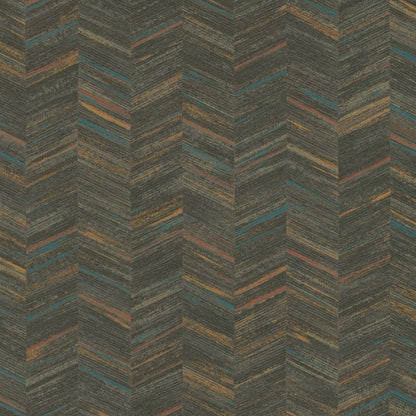 Textured Herringbone Wallpaper - Shade of Blue - 18 due in July 2026