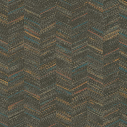 Textured Herringbone Wallpaper - Shade of Blue - 18 due in July 2026
