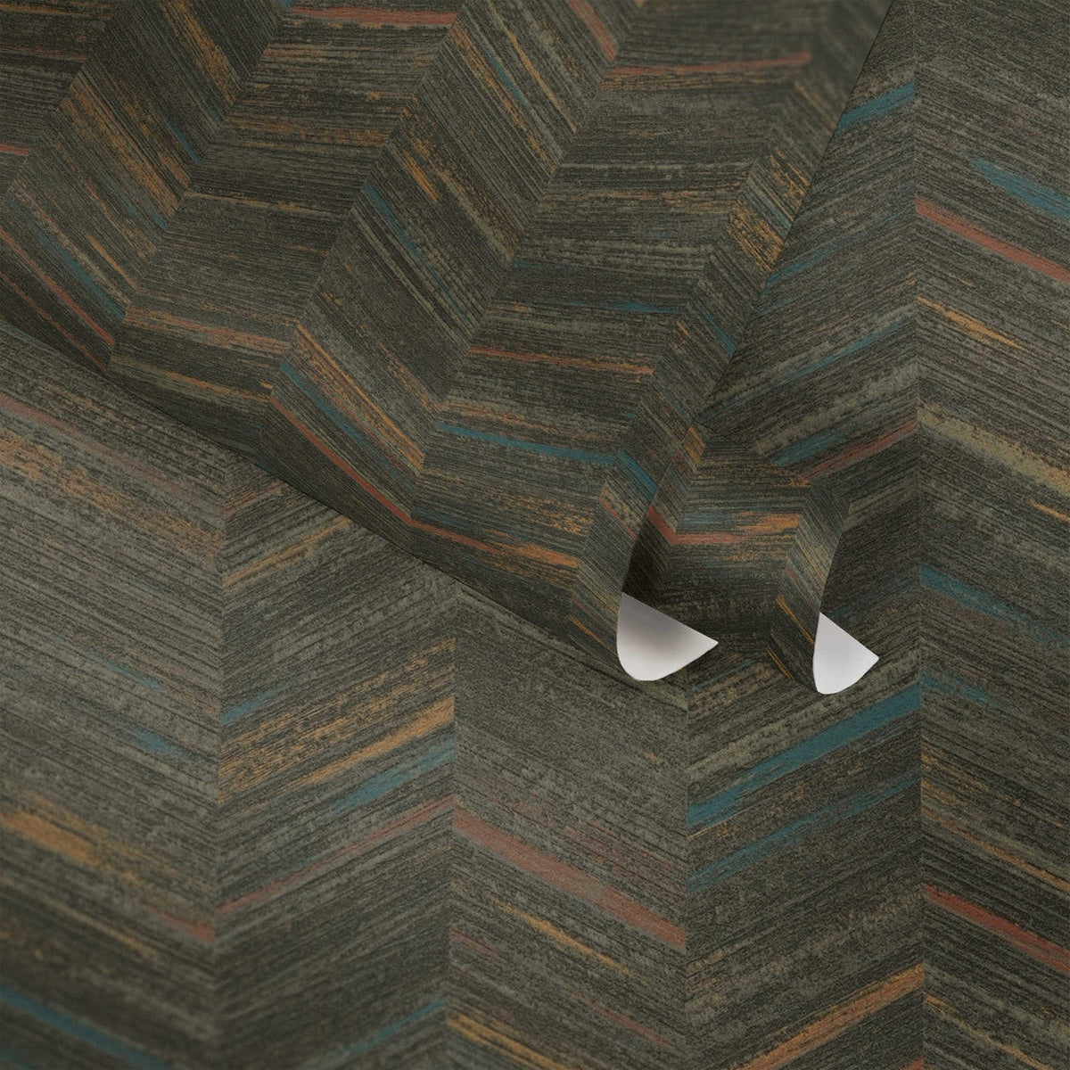 Textured Herringbone Wallpaper - Shade of Blue - 18 due in July 2026