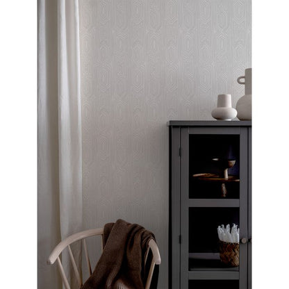 Linjelek Mid Century Wallpaper - White