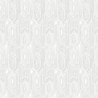 Linjelek Mid Century Wallpaper - White