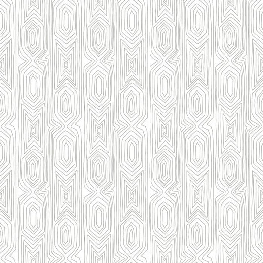 Linjelek Mid Century Wallpaper - White