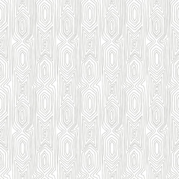 Sample - Linjelek Geometric Wallpaper - White