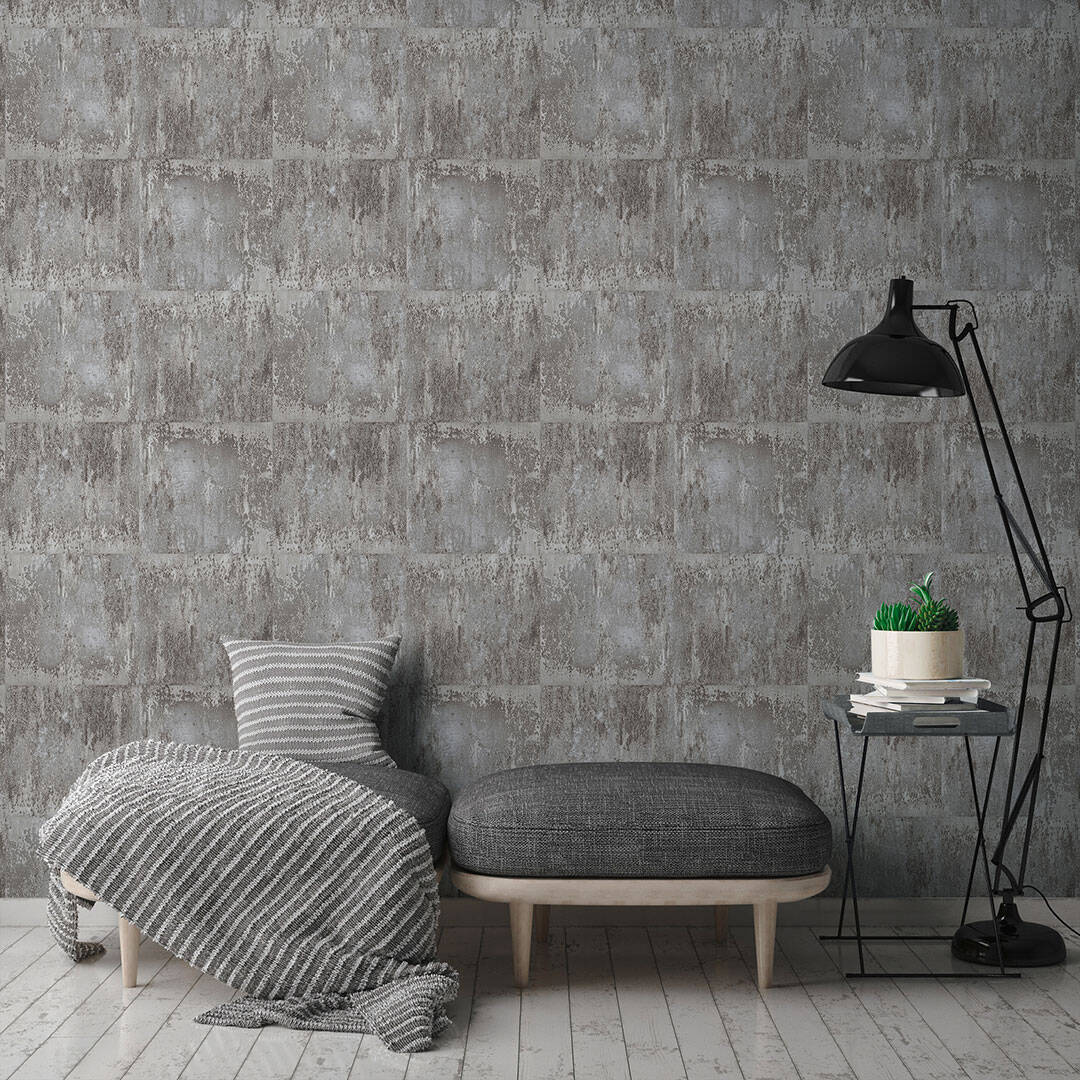 Industrial Wall Wallpaper Self Adhesive - Concrete Grey