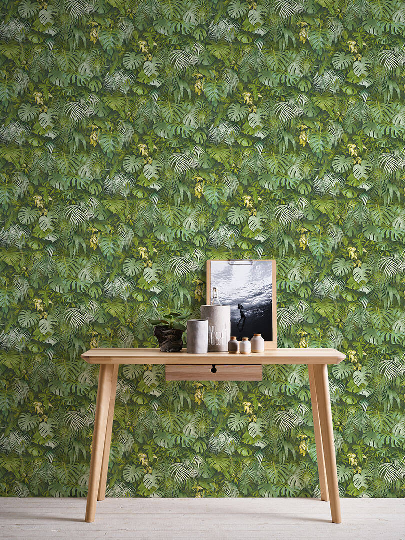 Monstera Jungle Wallpaper - Green - Non Woven