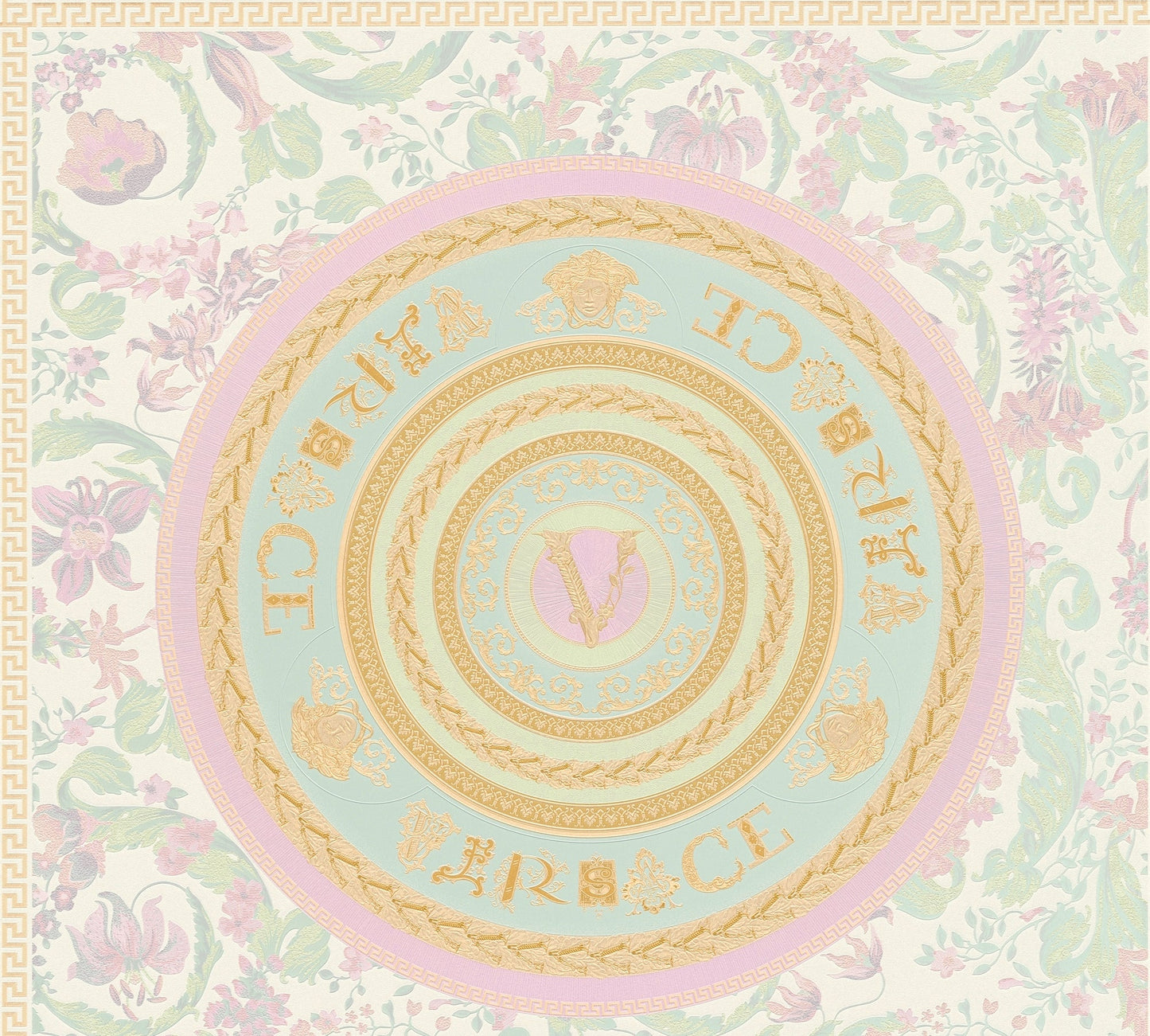 Sample - Versace Virtuoso Wallpaper - 5 Colours - Pastel Pink