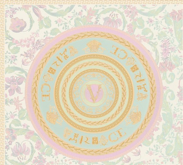 Sample - Versace Virtuoso Wallpaper - 5 Colours - Pastel Pink