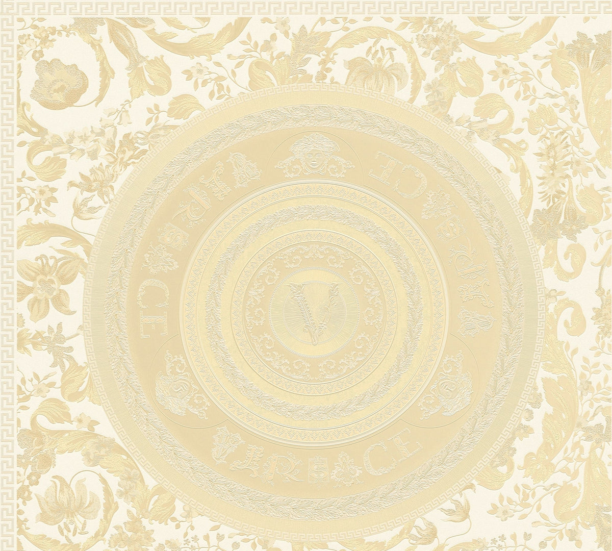 Sample - Versace Virtuoso Wallpaper - 5 Colours - Cream