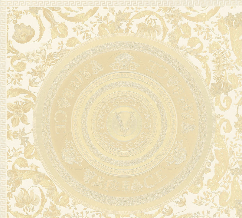 Sample - Versace Virtuoso Wallpaper - 5 Colours - Cream