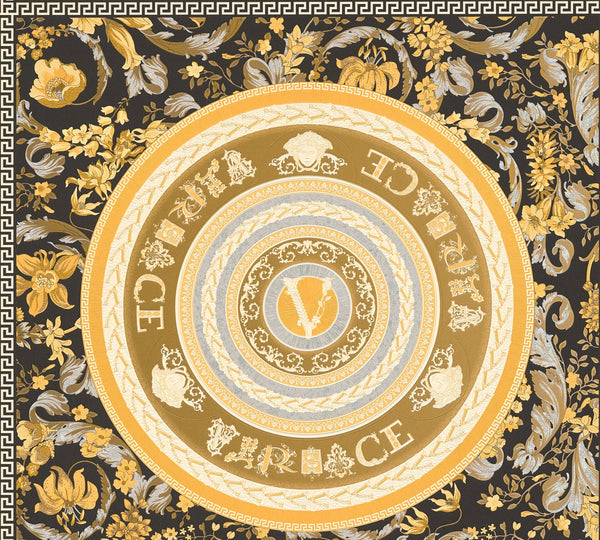 Sample - Versace Virtuoso Wallpaper - 5 Colours - Black