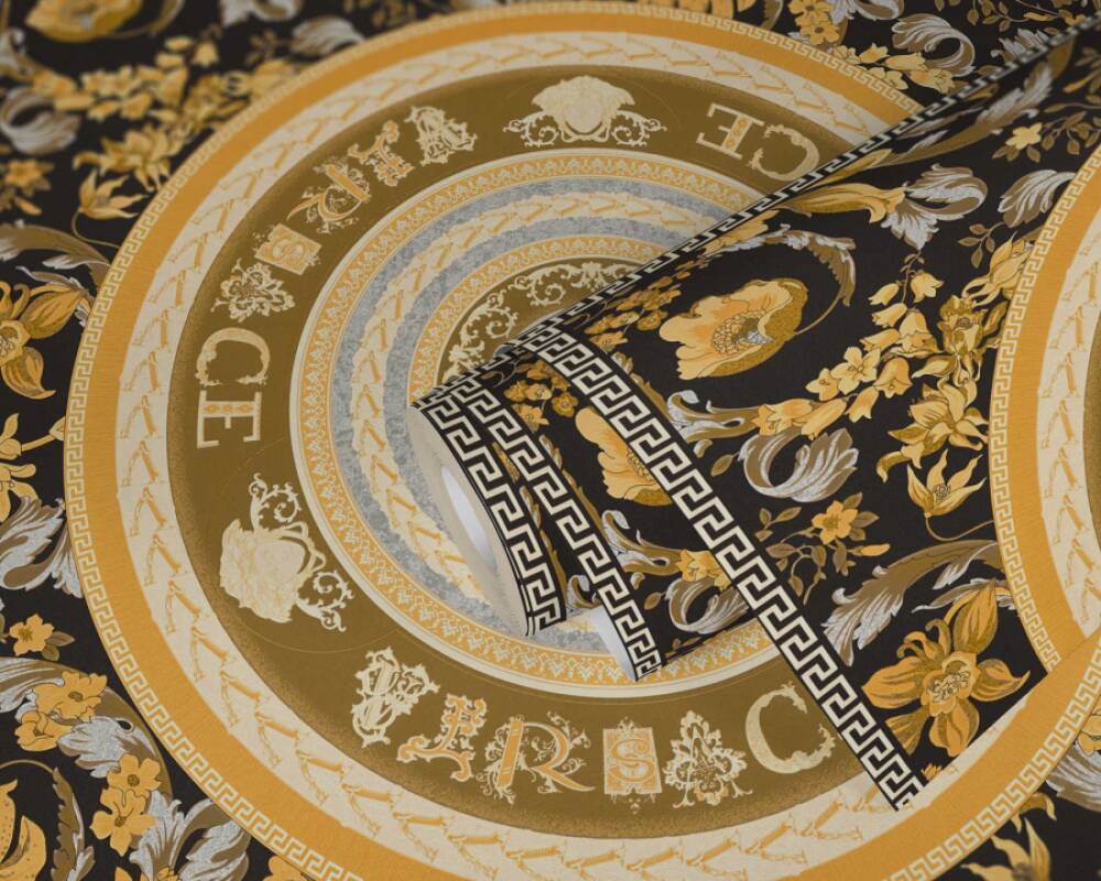 Versace Virtuoso Wallpaper - Black & Gold