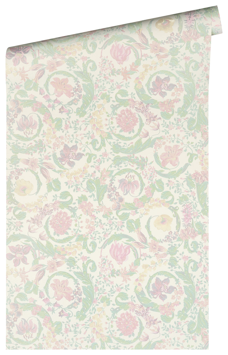 Versace Satin Wallpaper - Soft Pastel