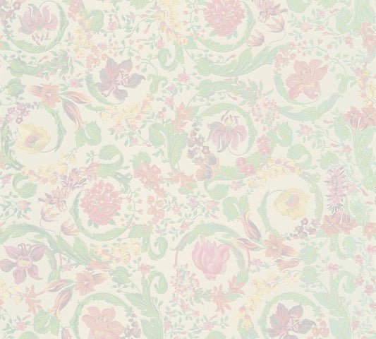 Versace Satin Wallpaper - Soft Pastel