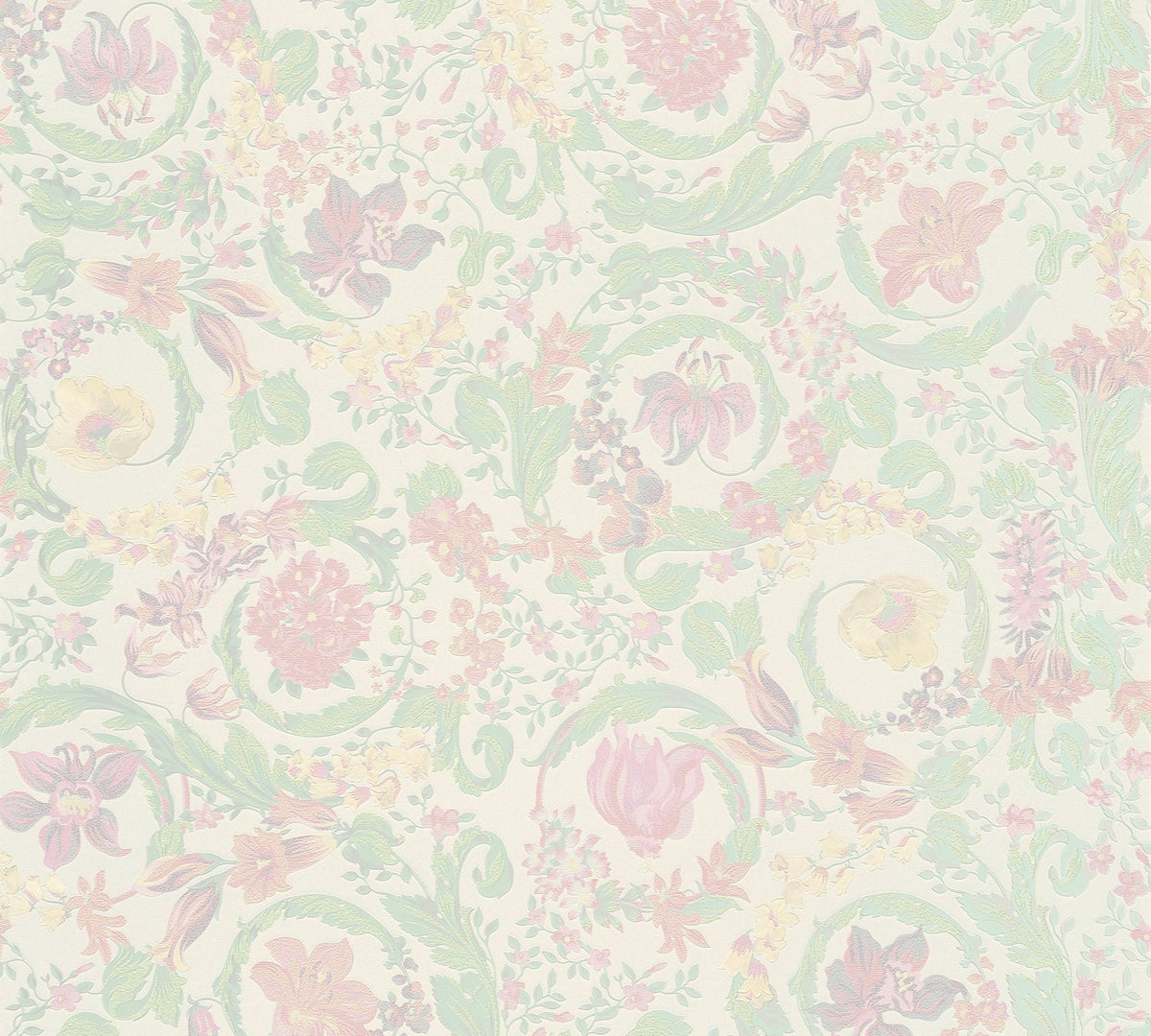 Sample - Versace Satin Wallpaper - Soft Pastel