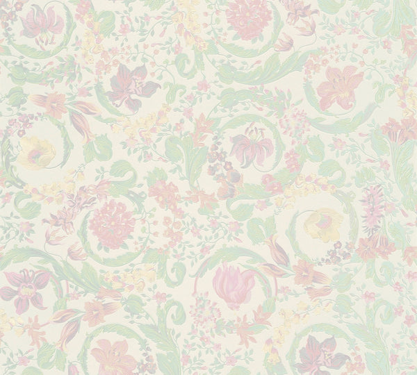 Sample - Versace Satin Wallpaper - Soft Pastel