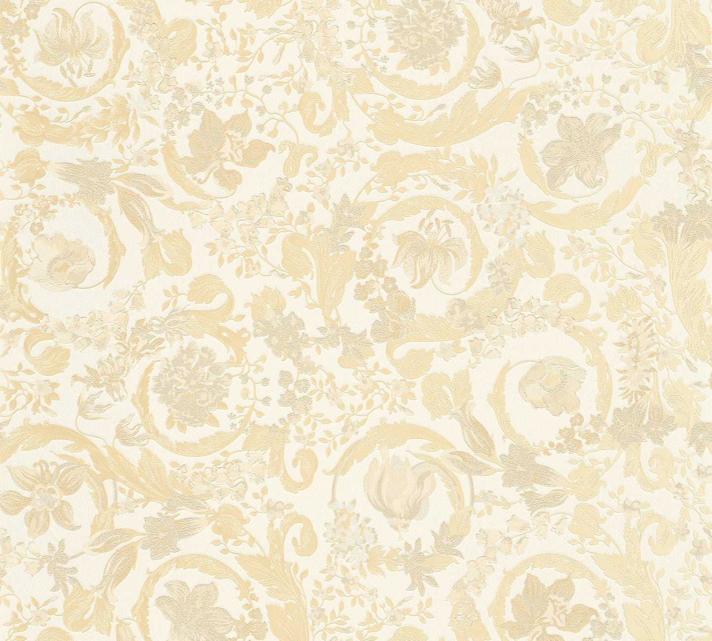 Sample - Versace Satin Wallpaper - Cream/Soft Gold