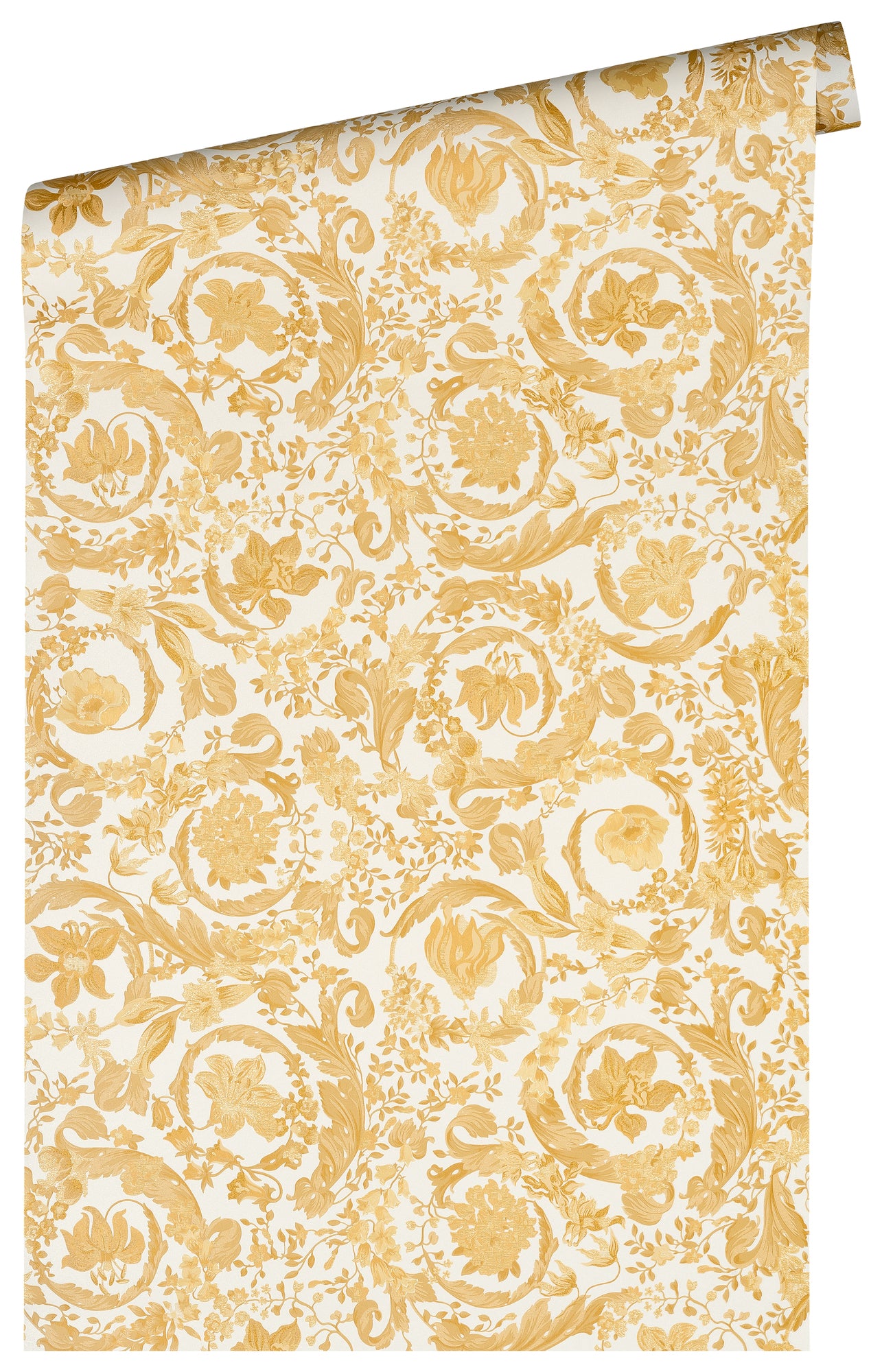 Versace Satin Wallpaper - Cream/Gold