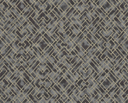 Geo Parquet Wallpaper (Metropolitan Stories 3 Collection) - Black