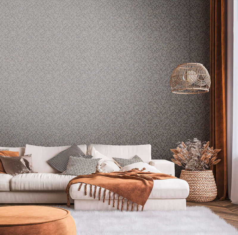 Geo Parquet Wallpaper (Metropolitan Stories 3 Collection) - Black
