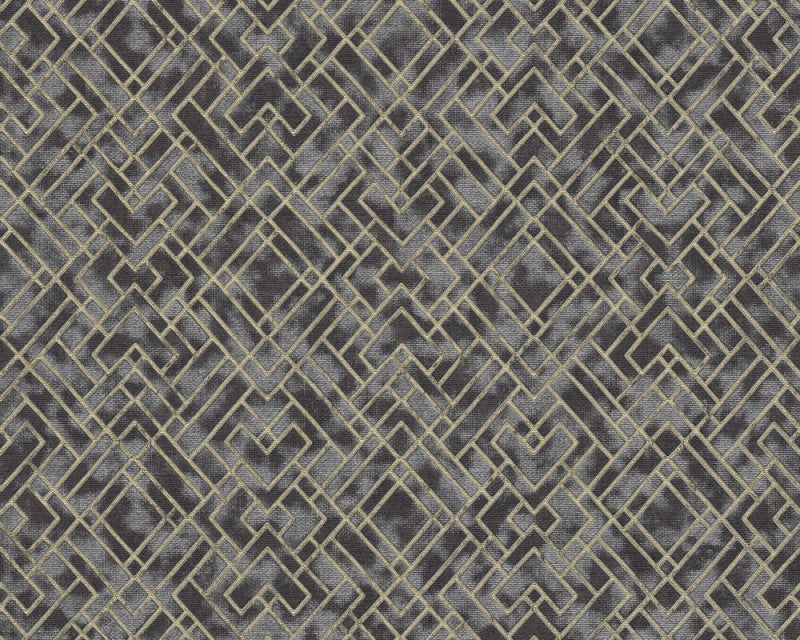 Geo Parquet Wallpaper (Metropolitan Stories 3 Collection) - Black