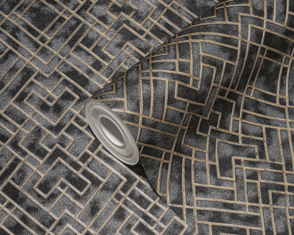Geo Parquet Wallpaper (Metropolitan Stories 3 Collection) - Black