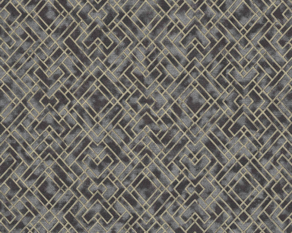 Sample - Geo Parquet Wallpaper (Metropolitan Stories 3 Collection) - Black