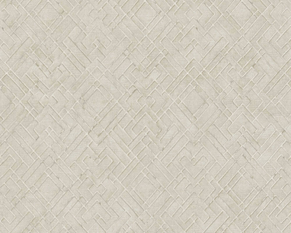 Geo Parquet Wallpaper (Metropolitan Stories 3 Collection) - Cream