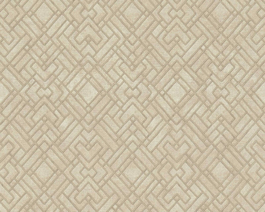 Geo Parquet Wallpaper (Metropolitan Stories 3 Collection) - Brown