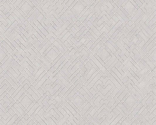 Geo Parquet Wallpaper (Metropolitan Stories 3 Collection) - Grey