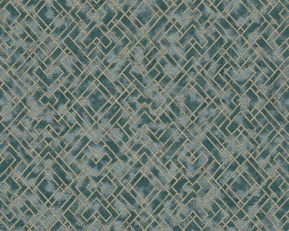 Geo Parquet Wallpaper (Metropolitan Stories 3 Collection) - Green