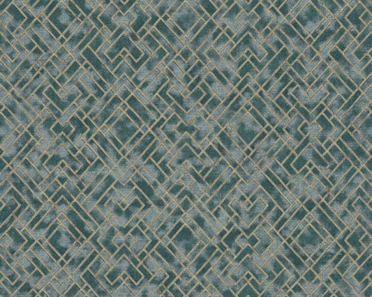 Geo Parquet Wallpaper (Metropolitan Stories 3 Collection) - Green