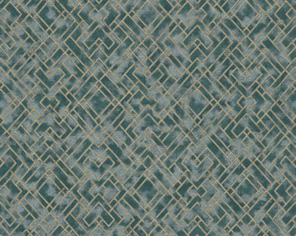 Sample - Geo Parquet Wallpaper (Metropolitan Stories 3 Collection) - Green