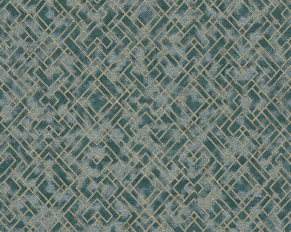 Sample - Geo Parquet Wallpaper (Metropolitan Stories 3 Collection) - Green