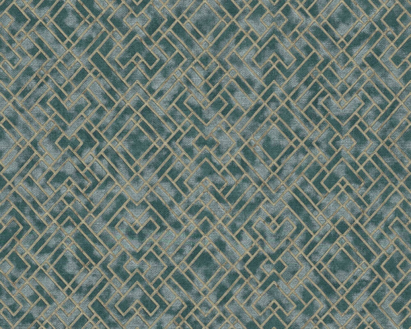 Sample - Geo Parquet Wallpaper (Metropolitan Stories 3 Collection) - Green