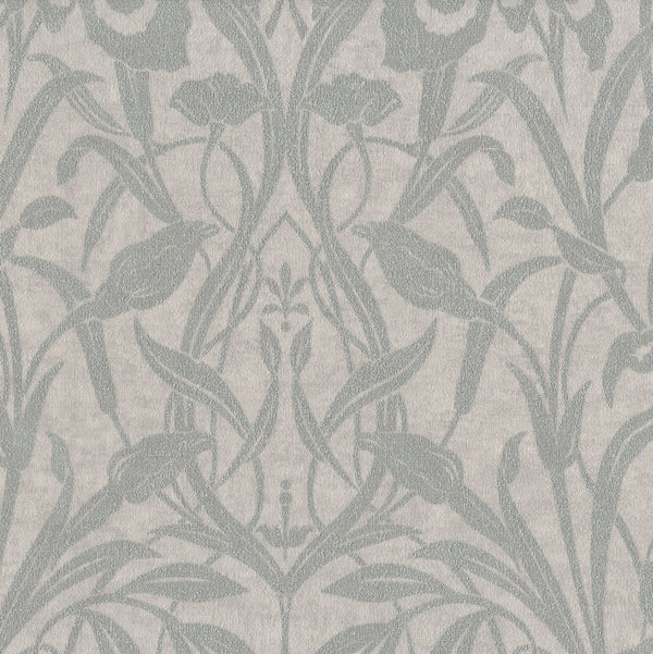 Sample - Luxury Floral Damask - Grey/Silver - Wide