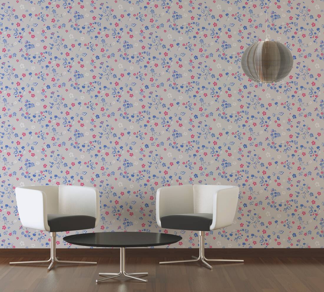 Paradise Blooms Wallpaper - House of Turnowsky - Beige/Blue