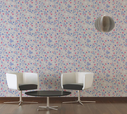 Paradise Blooms Wallpaper - House of Turnowsky - Beige/Blue