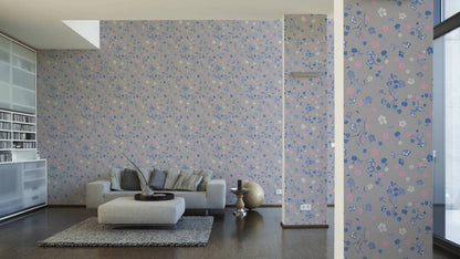 Paradise Blooms Wallpaper - House of Turnowsky - Grey/Blue
