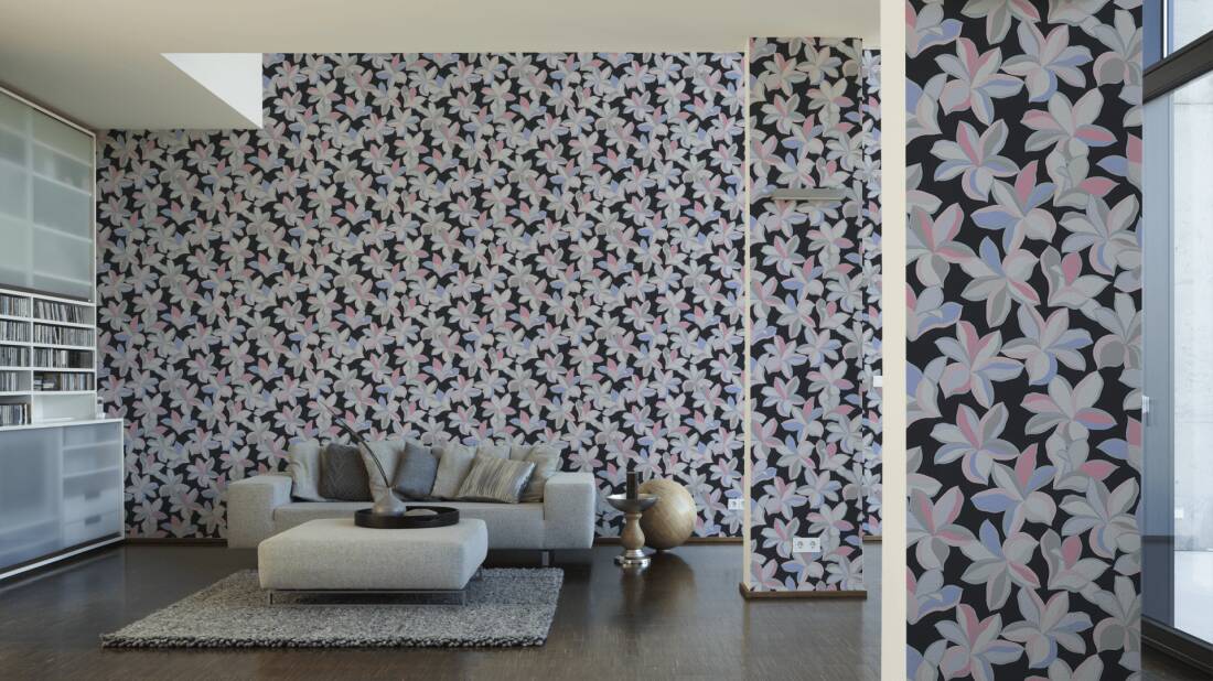 Daisy Days Wallpaper - House of Turnowsky - Black/Silver