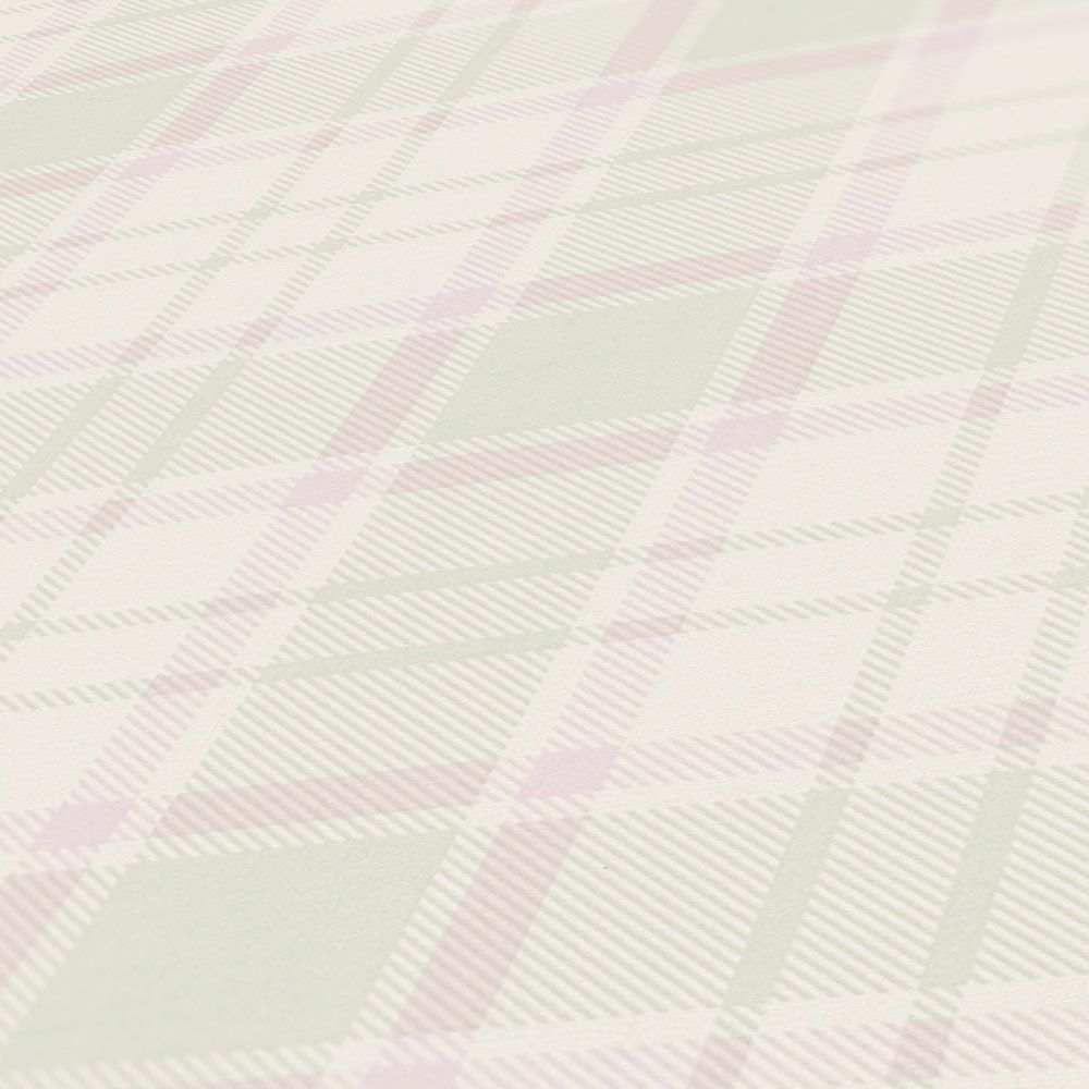 Maison Charme Plaid Wallpaper - Pink/Green