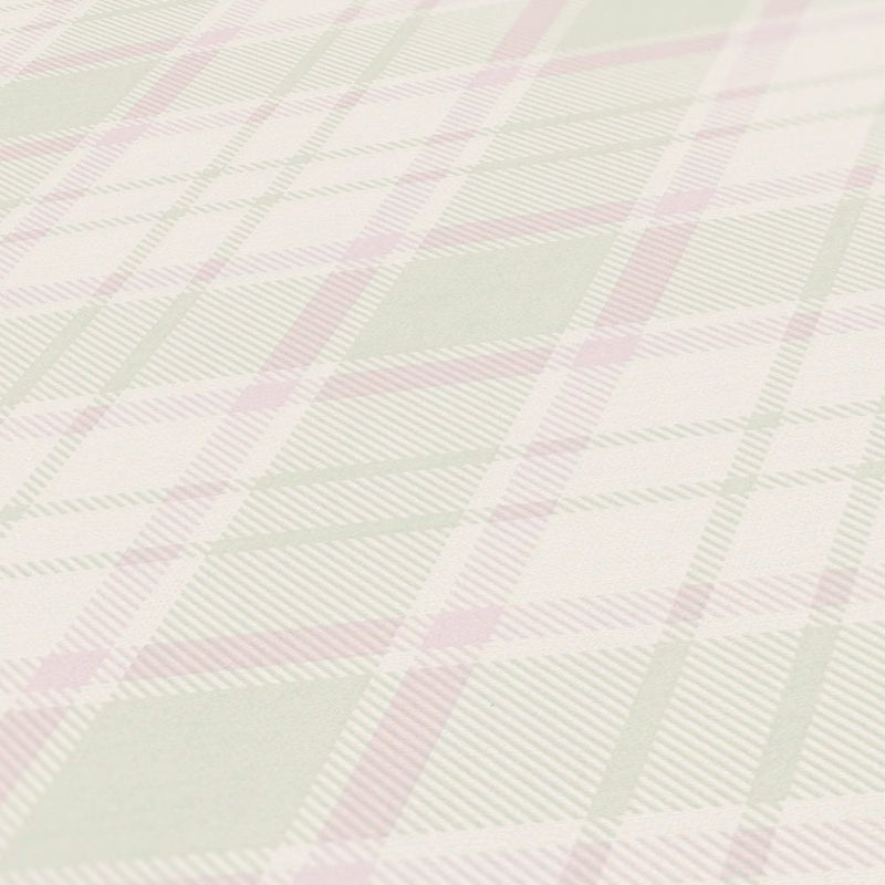 Maison Charme Plaid Wallpaper - Pink/Green