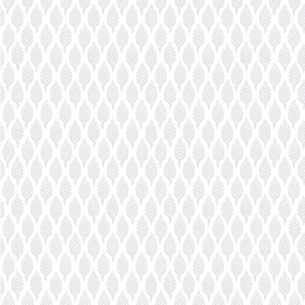 Sample - Dun Diamond Leaves Wallpaper - Silver