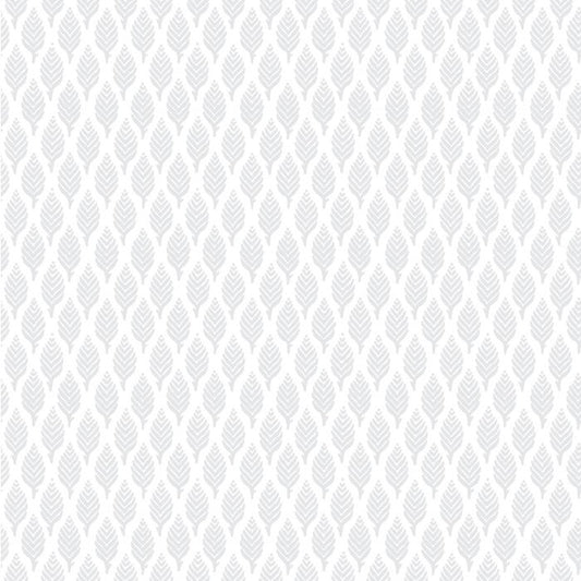 Dun Diamond Leaves Wallpaper - Silver