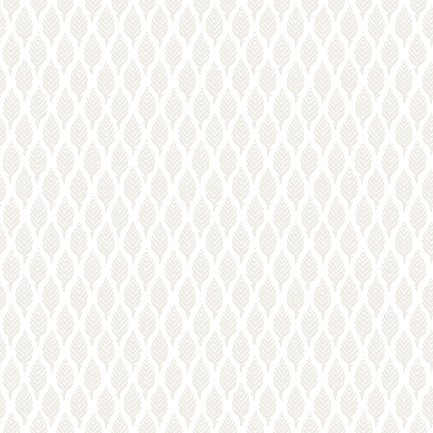 Sample - Dun Diamond Leaves Wallpaper - White