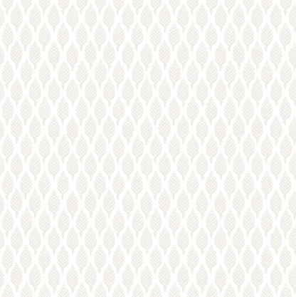Dun Diamond Leaves Wallpaper - White