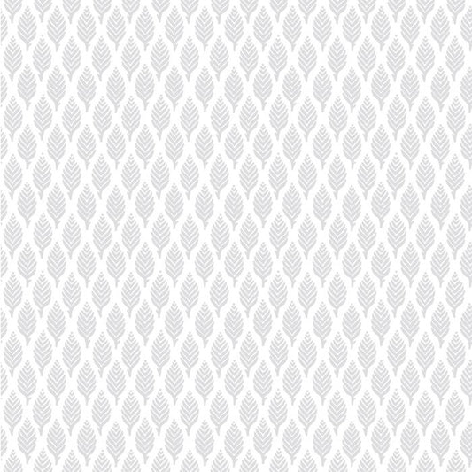 Dun Diamond Leaves Wallpaper - Grey