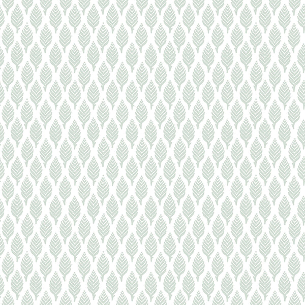 Sample - Dun Diamond Leaves Wallpaper - Green
