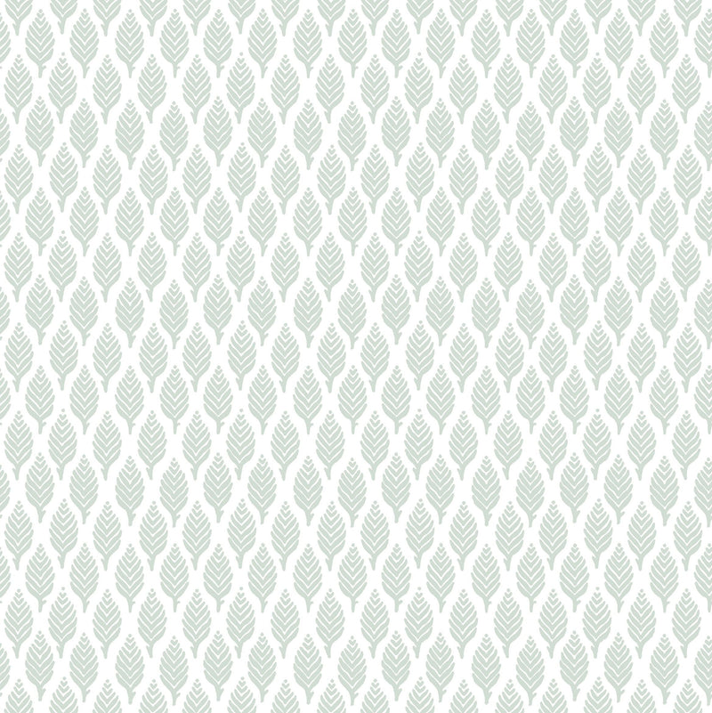 Sample - Dun Diamond Leaves Wallpaper - Green