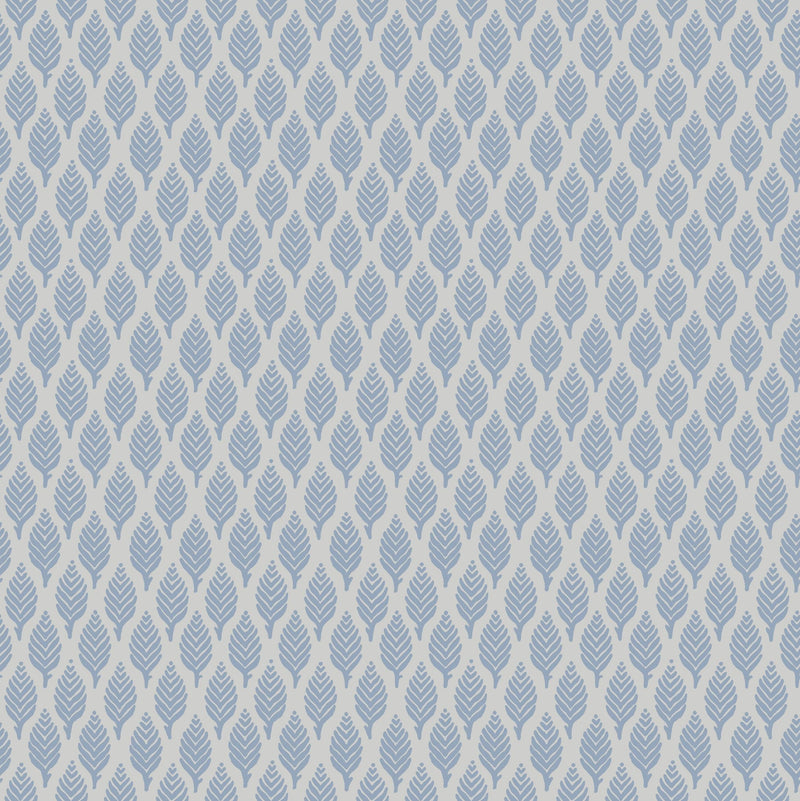 Dun Diamond Leaves Wallpaper - Blue